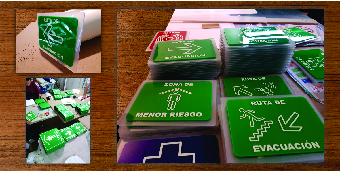 Materiales de señalización industrial - PVC, Acrílico, Aluminio